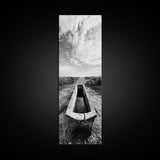 Rustic Trough Scene, Country Minimalist Art, Weathered Landscape Print, Nature Photography, Farmhouse Kitchen Decor, Framed Canvas Print