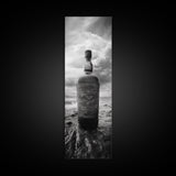 Weathered Bottle Beach, Abandoned Object Art, Coastal Still Life Print, Rustic Nautical Wall Decor, Studio or Bar Area, Canvas Print