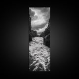 Wild River Path, Nature Wall Decor, Adventure Landscape, Monochrome Rapids, Framed Canvas Print, Rustic Living Room Wall Art, Moody Photography