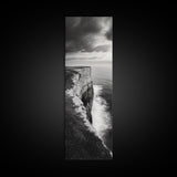 Coastal Cliff, Ocean Horizon, Nature Photography, Dramatic Skies, Framed Canvas Print, Modern Beach Wall Art, Minimalist Landscape Decor