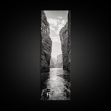 Canyon River, Desert Passage, Rugged Cliffs, Adventure Scene, Framed Canvas Print, Western Wall Art, Office Art, Den Nature Decor