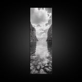 Canyon Lake, Majestic Water, Mountain Reflections, Nature Serenity, Minimalist Art, Canvas Print, Living Room Wall Art, Adventure Vibes
