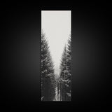 Snowy Forest, Pine Trees, Winter Woods, Minimal Art, Nordic Aesthetic, Canvas Print, Christmas Decor, Cozy Living Room Wall Art