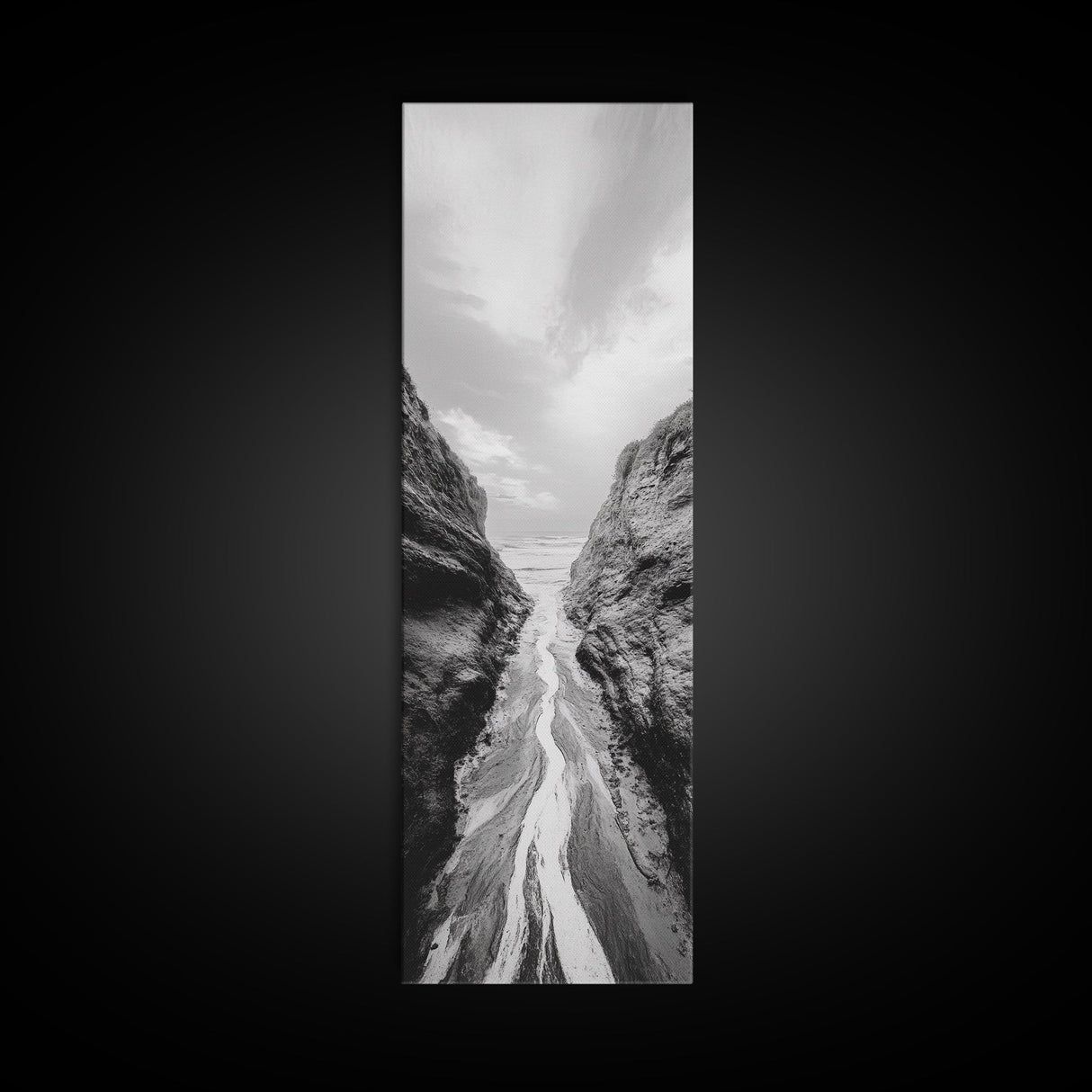 Canyon Stream Path, Ocean Rock Passage Art, Nature Landscape Photography, Canvas Print, Bathroom Wall Decor, Modern Coastal Art