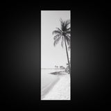 Coastal Palm Trees, Tropical Minimalist Print, Modern Beach Decor, Neutral Wall Art, Framed Canvas Print, Dining Room Summer Vibe