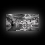 Glacier Wall Reflection, Dramatic Ice Valley Scene, Wilderness Nature Print, Framed Canvas Print, Den Wall Art, Moody Decor