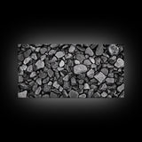 Natural Stone Texture, Dark Rock Pattern, Earthy Wall Background, Canvas Print, Office Wall Art, Modern Industrial Style, Minimalist Style