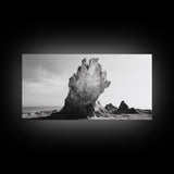 Desert Rock Tower, Surreal Landscape, Modern Nature Art, Canvas Print, Black and White Office Decor, Minimalist Style Piece, Bedroom Wall Art