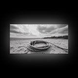 Beach Rope Still, Sand Dune Landscape, Seaside Art, Coastal Minimalist, Canvas Print, Neutral Wall Art, Living Room Coastal Decor, Nautical Style
