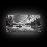 Misty Forest, Coastal Wilderness, Moody Landscape, Nature Escape, Framed Canvas Print, Cabin Decor, Autumn Wall Art, Woodland Aesthetic
