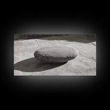 Zen Stone Focus, Natural Simplicity, Black and White Minimalist, Canvas Print, Spa Wall Art, Serene Bathroom Decor, Peaceful Aesthetic