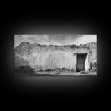 Adobe Wall, Desert Door, Rustic Texture, Framed Canvas Print, Southwest Wall Art, Neutral Earth Tones, Boho Western Living Room Decor