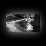 River Bend Trail, Peaceful Water Path, Tranquil Forest Landscape, Nature-Inspired Rustic Decor, Autumn Wall Art, Canvas Print