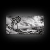 Palm Coast, Coastal Path, Ocean View, Scenic Walk, Canvas Print, California Beach Art, Entryway Decor, Tropical Landscape, Office Decor