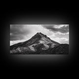 Mountain Peak, Majestic Range, Moody Skies, Canvas Print, Wilderness Wall Art, Cabin Decor, Adventure Style, Nature Inspired Room