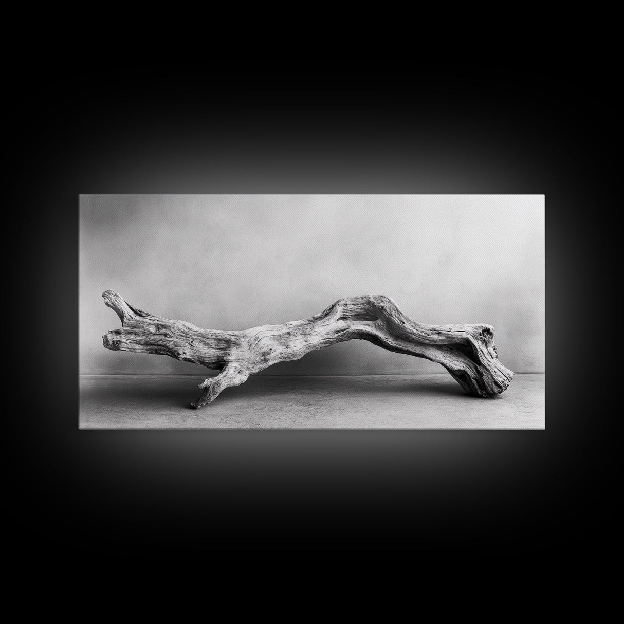 Driftwood Sculpture, Organic Modern Art, Natural Wood Texture, Neutral Decor, Framed Canvas Print, Bedroom or Living Room Wall Art