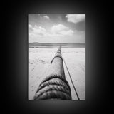 Nautical Rope, Ocean Line, Endless Beach, Maritime Horizon, Canvas Print, Minimalist Wall Art, Modern Coastal Decor, Entryway Beach Art