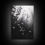 Kelp Forest Depth, Underwater Fish Scene, Ocean Life, Canvas Print, Marine Wall Art, Coastal Decor, Moody Nature Photography, Bathroom Art