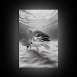Underwater Trout Closeup, Realistic Fish, Nature Photography, Canvas Print, Man Cave Art, Fishing Lover Gift, Rustic Lake Decor