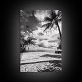 Beach Volleyball, Palm Trees, Island Sport, Canvas Print, Tropical Wall Art, Game Room Decor, Coastal Fitness Photography