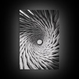 Twisted Rope Spiral, Abstract Fiber Art, Monochrome Texture, Modern Canvas Print, Minimalist Office or Contemporary Wall Decor
