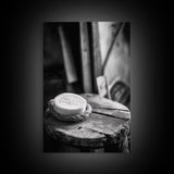 Artisan Soap Still Life, Rustic Wellness Scene, Country Bathroom, Monochrome Framed Canvas Print, Farmhouse Bathroom Wall Art