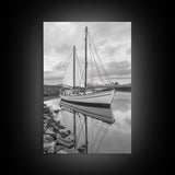 Sailboat Reflection, Harbor Calm, Nautical Scene, Canvas Print, Coastal Wall Art, Beach House Decor, Ocean Photography, Bathroom Art