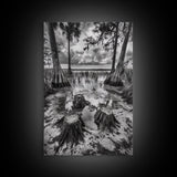 Swamp Scene, Cypress Trees, Reflection Water, Southern Nature, Canvas Print, Cabin Wall Art, Moody Landscape, Autumn Rustic Decor