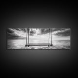 Ocean Swing View, Serene Seascape Art, Minimalist Beach Wall Decor, Framed Canvas Print, Bedroom Art, Calm Coastal Photography