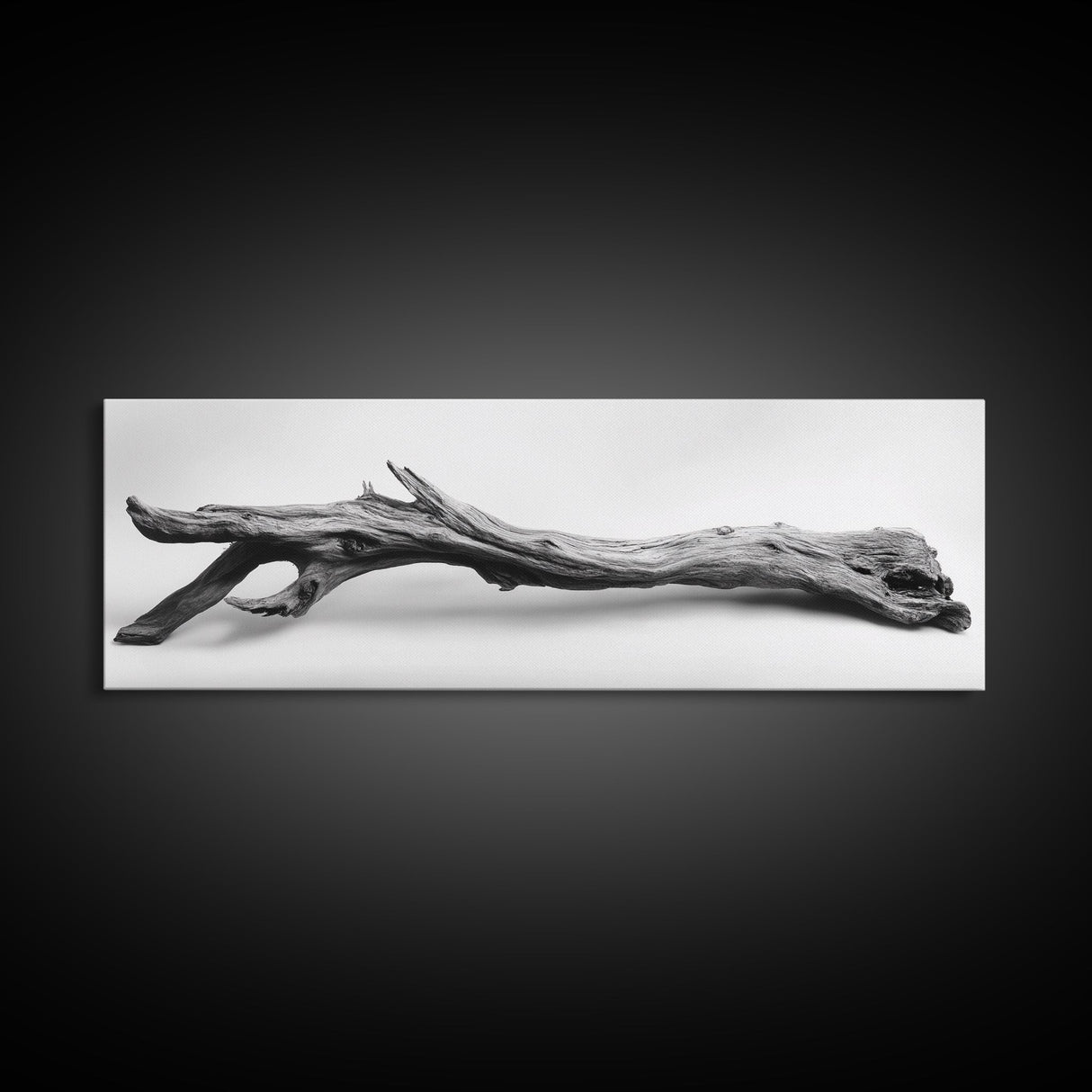 Driftwood Closeup, Minimal Nature Print, Scandinavian Neutral Decor, Framed Canvas Print, Modern Wall Art, Organic Texture Style