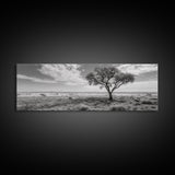 Desert Tree, Solitude Scene, Nature Photography, Framed Canvas Print, Minimalist Tree Art, Bedroom Wall Decor, Neutral Landscape Art