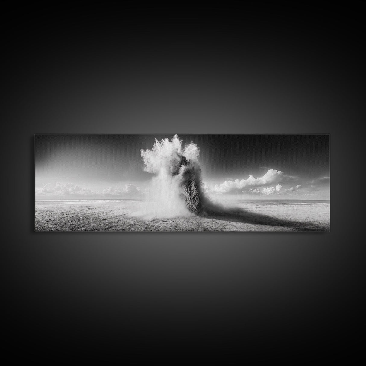 Sand Eruption, Desert Energy, Dust Storm, Framed Canvas Print, Modern Abstract Art, Office Wall Art, Dynamic Nature Photography