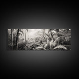 Jungle Light, Nature Vibe, Wild Forest, Framed Canvas Print, Boho Wall Art, Office Wall Decor, Earthy Tones Art, Rainforest Wall Print