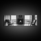 Cozy Fireplace, Cabin View, Warm Interior, Framed Canvas Print, Rustic Wall Art, Living Room Decor, Fall Season Vibe, Hygge Aesthetic