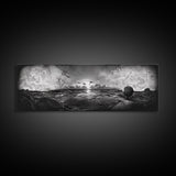 World Map, Globe Horizon, Explorer’s Dream, Canvas Print, Travel Wall Art, Surreal Photography, Study Room Adventure Decor