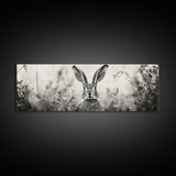 Curious Rabbit, Meadow Watch, Nature Close-Up, Canvas Print, Farmhouse animal art, Nursery decor, Whimsical wildlife, Woodland home touch