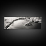 Minimalist Pond, Earth Texture, Fine Art Landscape, Framed Canvas Print, Neutral Wall Decor, Bathroom Wall Art, Modern Earthy Tones