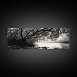 Mangrove Forest, River Flow, Rooted Stillness, Canvas Print, Zen Office Decor, Moody Jungle Art, Monochrome Nature Print