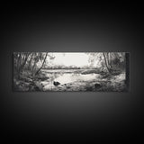 Swamp Scene, Wetlands Wall Art, Nature Reflection Print, Framed Canvas Print, Rustic Living Room Art, Earthy Tones, Woodland Decor