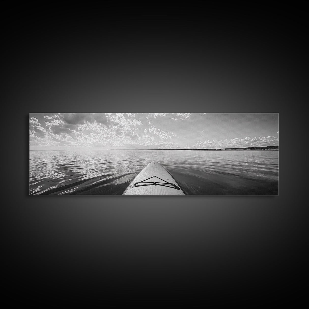Paddleboard Ocean View, Tranquil Water Scene, Minimalist Adventure, Canvas Print, Coastal Wall Art, Calming Decor, Bedroom Zen Style