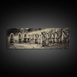 Prairie Dogs, Whimsical Critters, Nature Gathered, Canvas Print, Kids Room Art, Cute Animal Decor, Playful Black and White Art