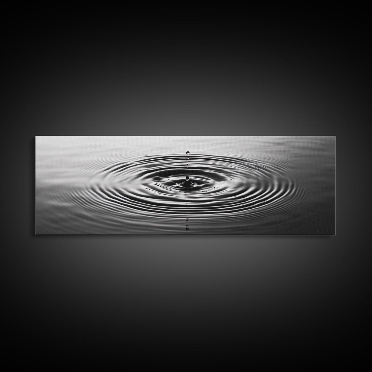 Water Drop Ripples, Black and White Photography, Zen Art, Minimalist Wall Decor, Canvas Print, Bathroom Wall Art, Meditation Room Art