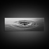 Water Drop Ripples, Black and White Photography, Zen Art, Minimalist Wall Decor, Canvas Print, Bathroom Wall Art, Meditation Room Art