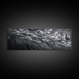 Liquid Texture Waves, Abstract Water Photography, Monochrome Art, Framed Canvas Print, Modern Living Room Wall Art, Nature-Inspired Decor