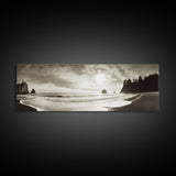 Seaside Cliff Sunset, Pacific Coast View, Canvas Print, Coastal Living Room Art, Modern Neutral Decor, Ocean Landscape Photography