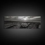 Lone Badge Sunset, Western Coastal Scene, Canvas Print, Rustic Wall Decor, Moody Landscape Art, Fall Living Room Wall Art