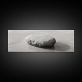 Smooth Beach Rock, Minimal Seascape, Zen Coastal Decor, Tranquil Framed Canvas Print, Modern Spa or Bedroom Wall Art