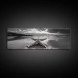 Starfish Beach, Moody Ocean, Calm Sunset, Canvas Print, coastal home decor, bathroom beach art, ocean lover gift, marine wall decor