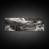 Canyon Storm, Desert Lightning, Dramatic Skies, Framed Canvas Print, Rustic Landscape Wall Art, Living Room Western Decor