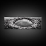 Tidal Pool Rock, Ocean Reflection, Earth Texture, Canvas Print, Zen Bathroom Wall Art, Natural Element Decor, Minimalist Photography